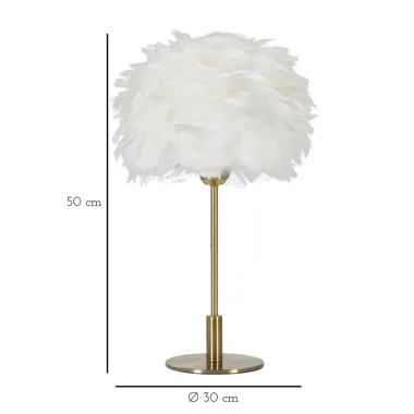 LAMPA STOŁOWA BALL FEATHER 30X50 cm